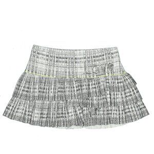 Lucky in Love Love  Pleated Scallop tennis Skirt grey white skort sz large